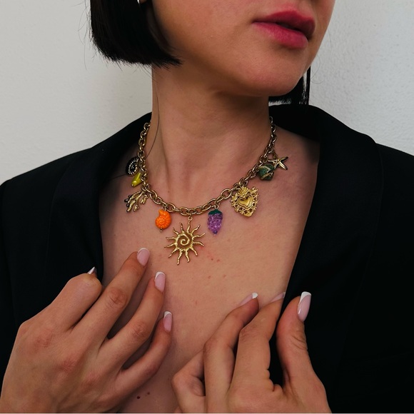 New Vibrant Gold Charm Necklace - Picture 3 of 6